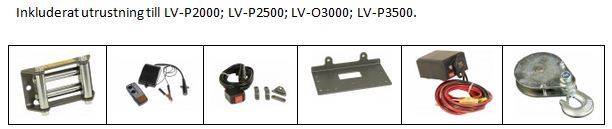 Inkluderat LV-P2000-2500-LV-O3000-LV-P3500